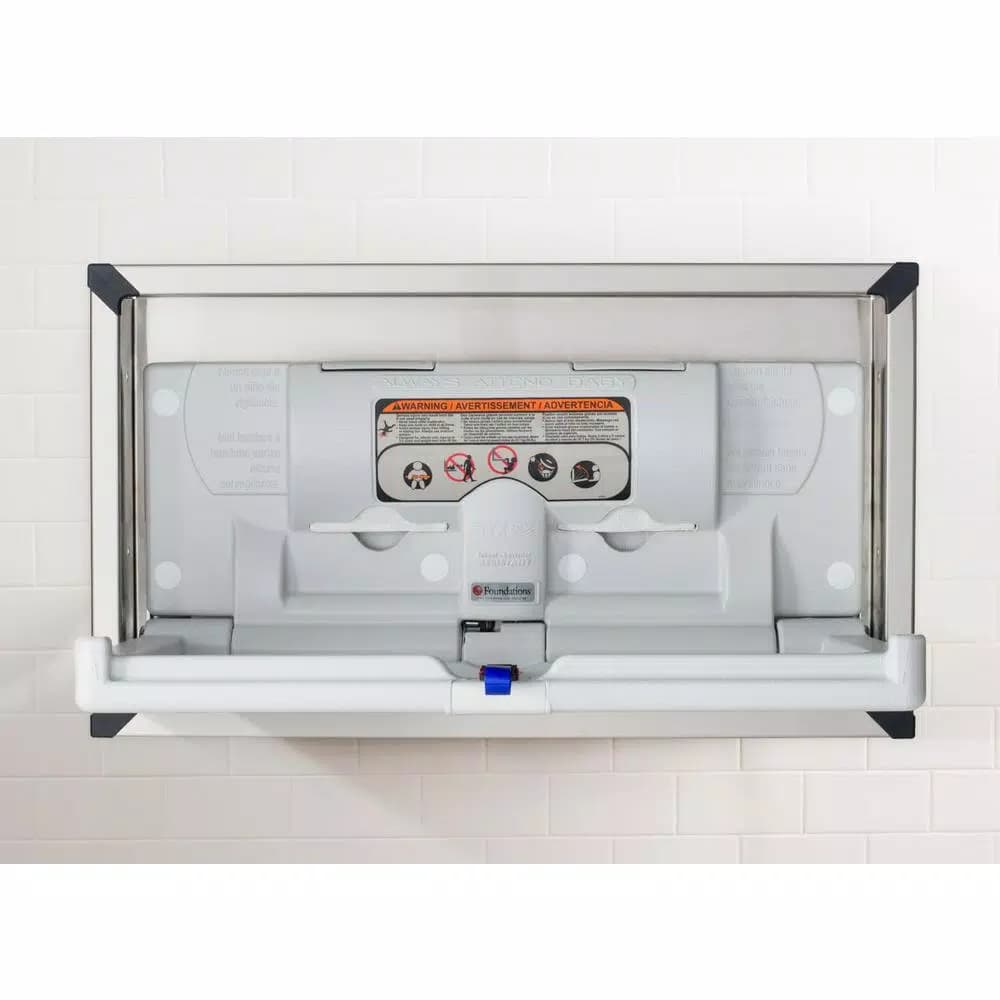 Foundations Horizontal Recessed Baby Changing Station with Stainless Steel Frame