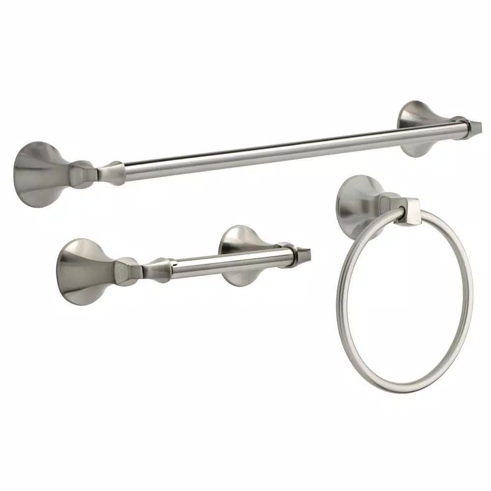 Delta Mandara 3-Piece Bath Hardware Set, SpotShield Brushed Nickel