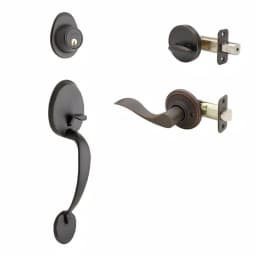 Copper Creek Colonial Handleset with Waverlie Lever Trim in Tuscan Bronze thumbnail 1