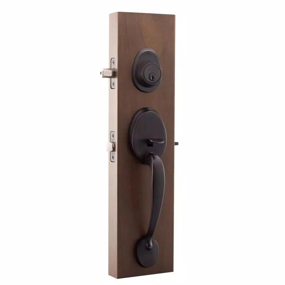 Copper Creek Mid Century Modern Tuscan Bronze Front Door Handleset with Zane Contemporary Lever Trim