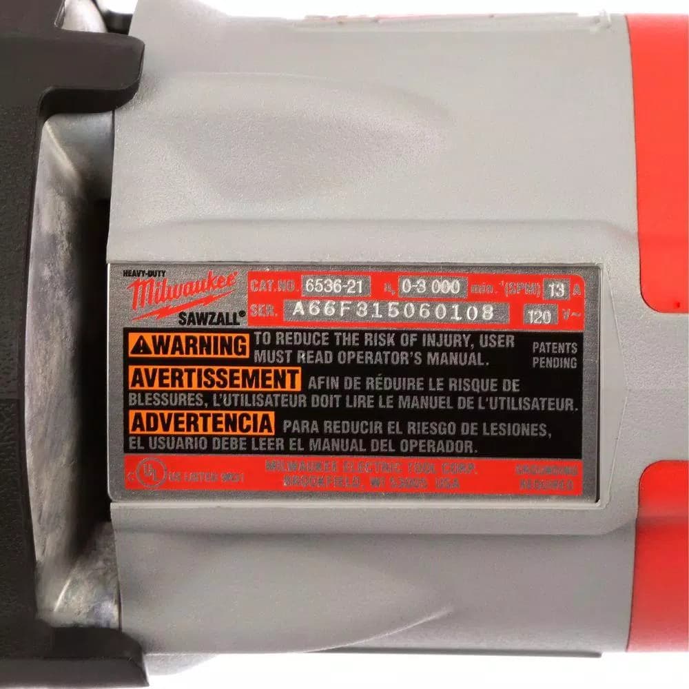Milwaukee 13 Amp Orbital Reciprocating Saw with 1-1/4 in. Stroke and Hard Case