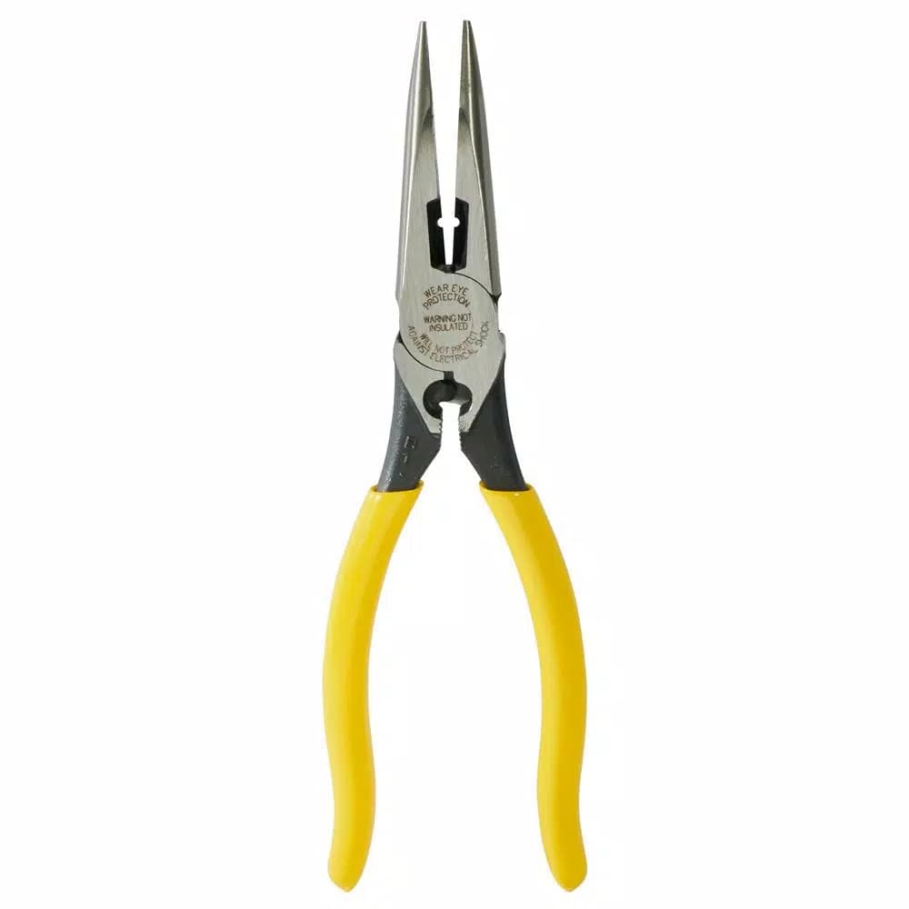 Klein Tools 8 in. Heavy Duty Long Nose Side Cutting Crimping Pliers