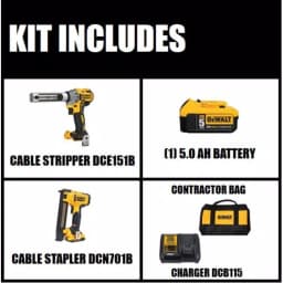 DEWALT 20V MAX XR Brushless Cable Stripper and Stapler Kit with (1) 5.0Ah & (1) 2.0Ah Battery thumbnail 2
