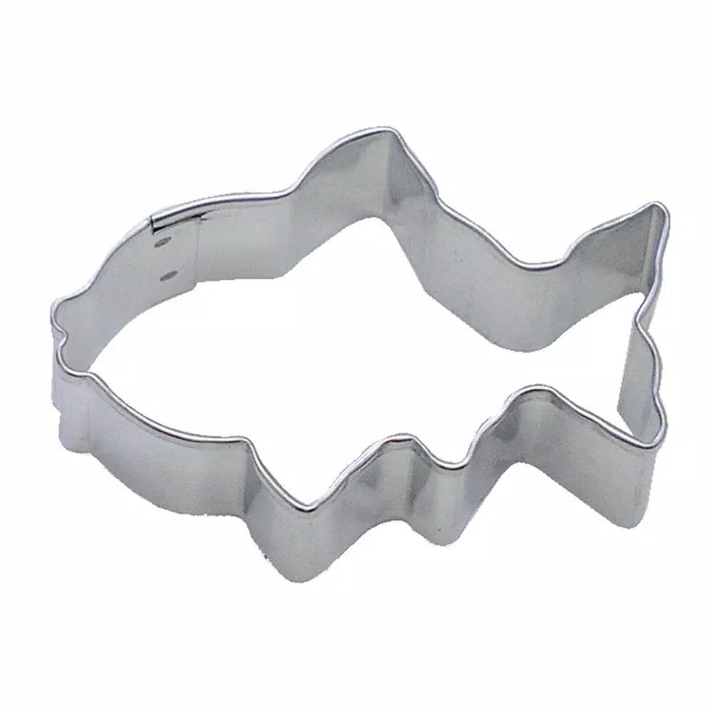 CybrTrayd-R&M 12-Piece 3 in. Fish Tinplated Steel Cookie Cutter Set with Recipe