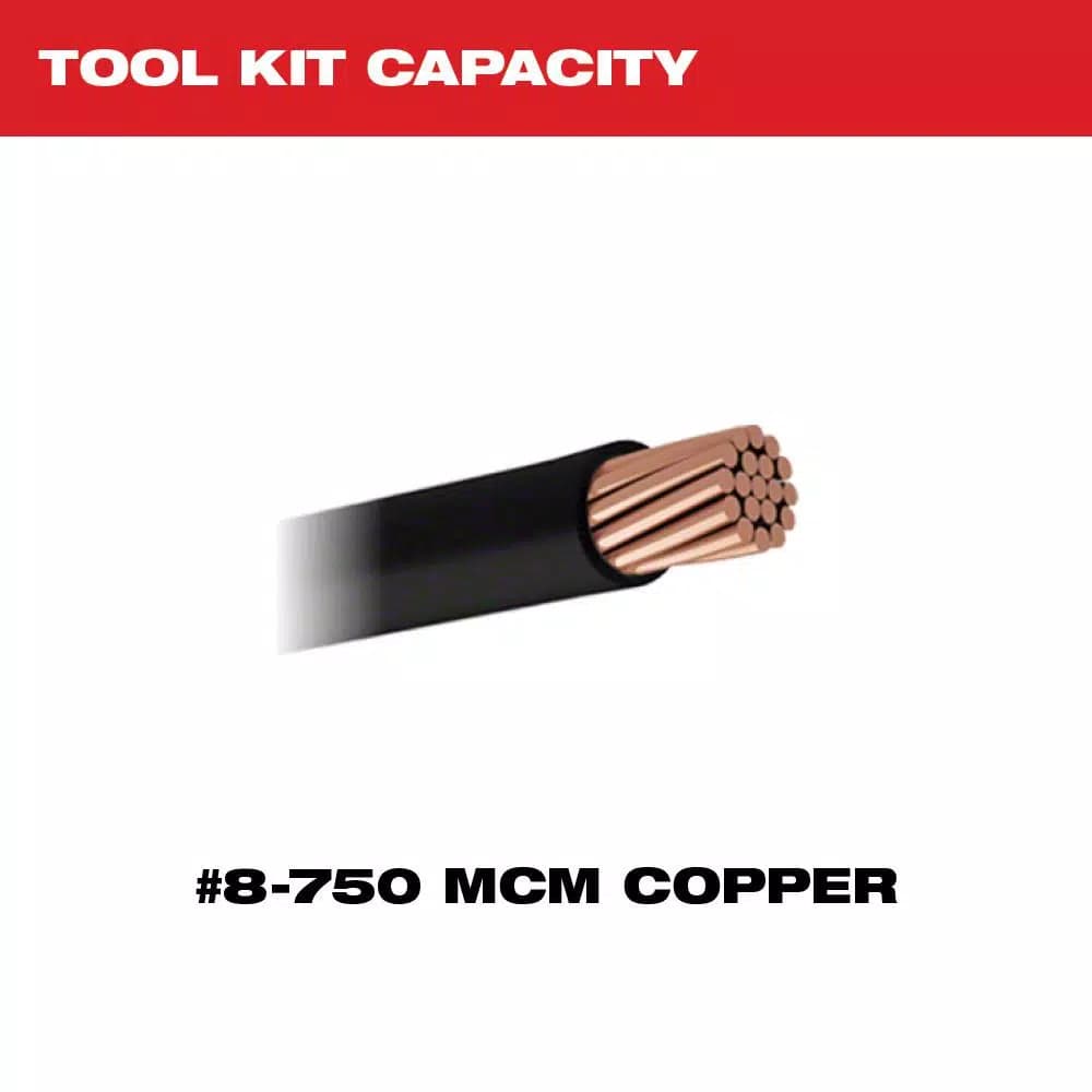 Milwaukee M18 FORCE LOGIC 600 MCM Cordless Crimper Kit with 750 MCM Expanded Jaw