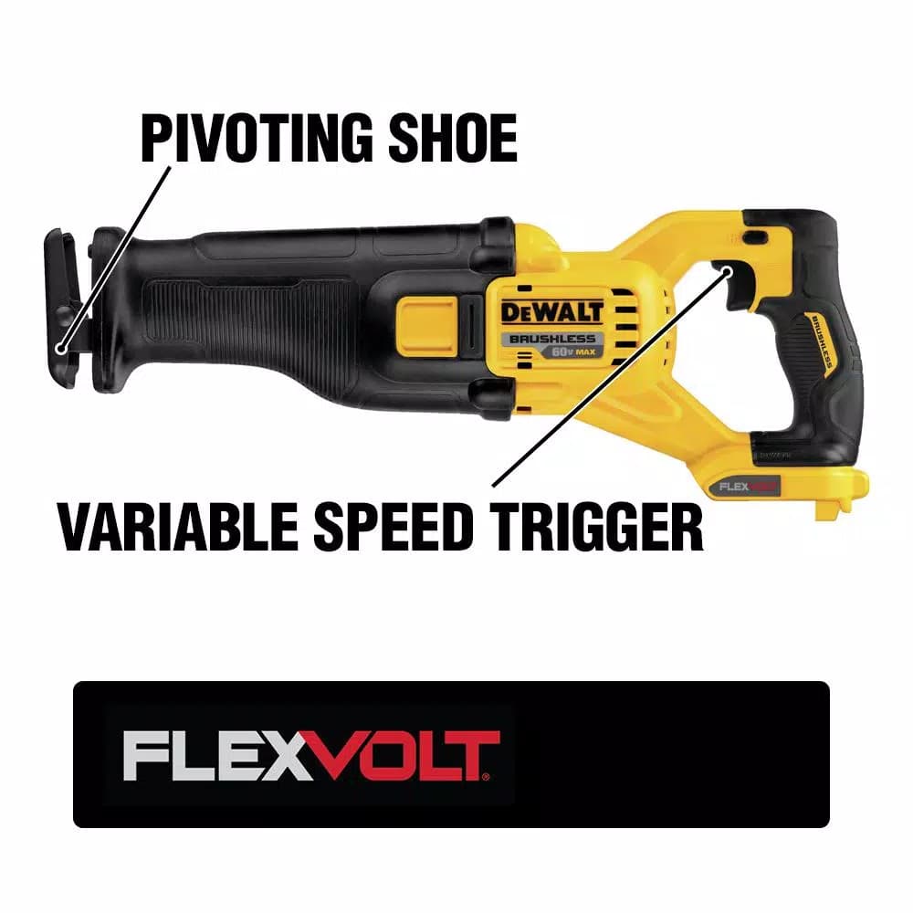 DEWALT DCS388B FLEXVOLT 60V MAX Cordless Brushless Reciprocating Saw (Tool Only)