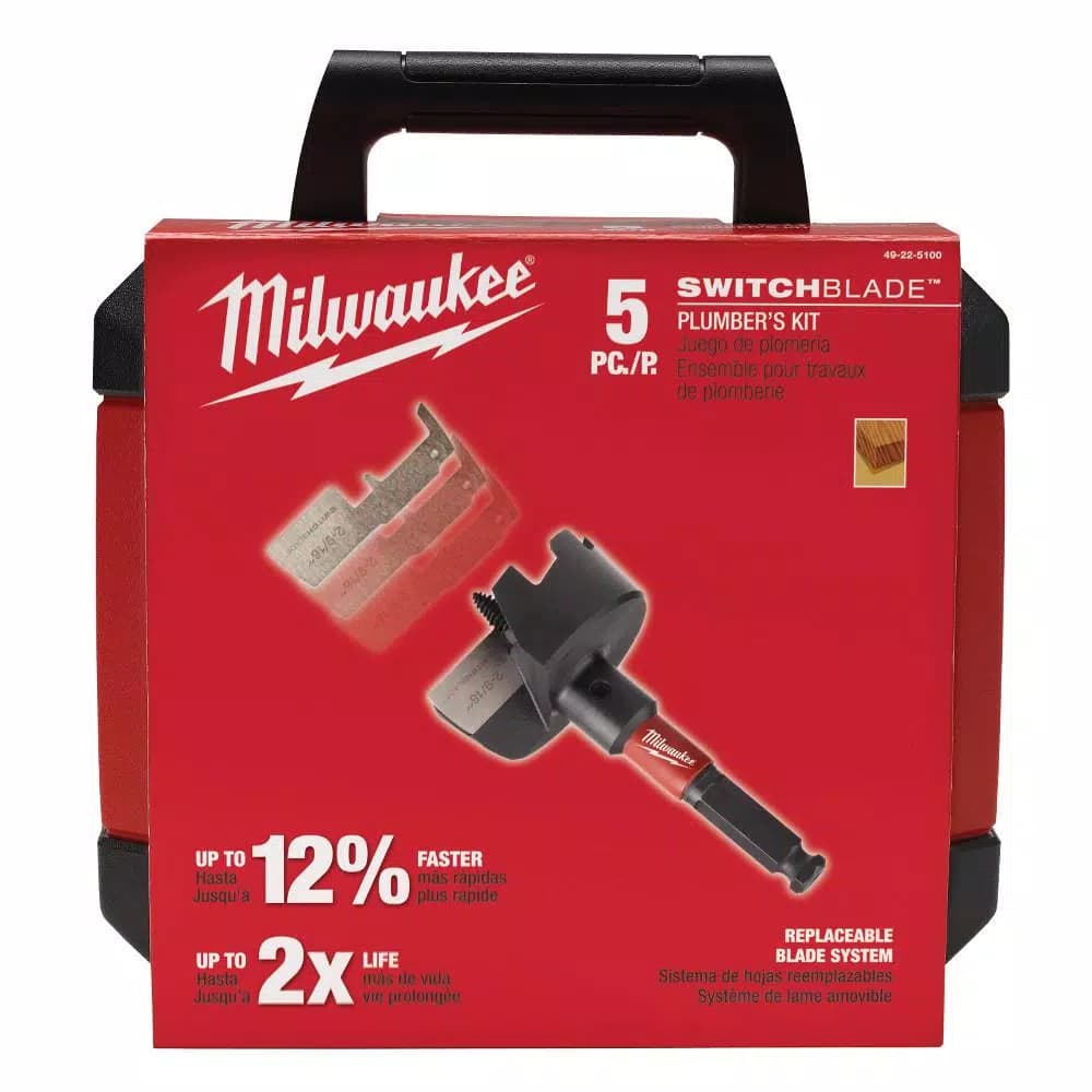 Milwaukee SwitchBlade Plumber's Selfeed Bit Set, 5-Piece