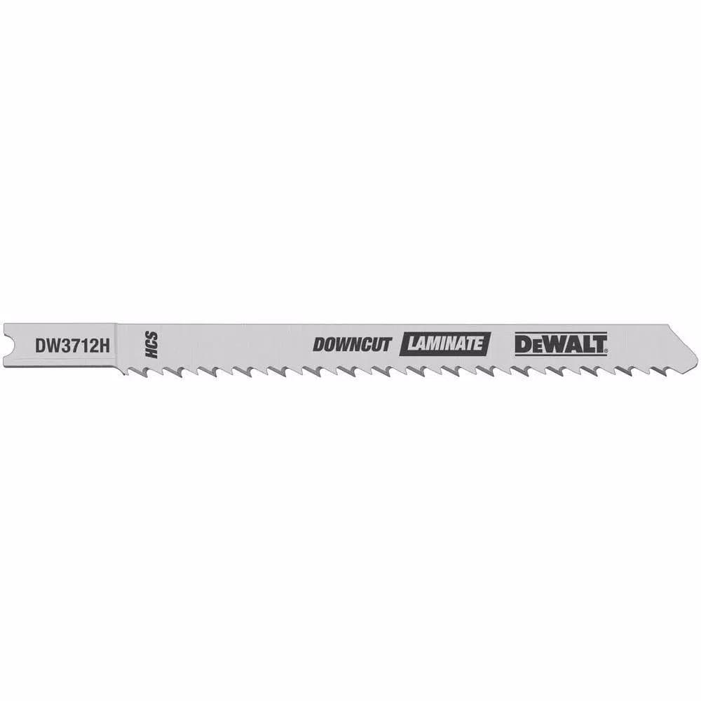 DEWALT 4 in. 10 TPI Laminate Down Cutting Jig Saw Blades, HCS U-Shank (5-Pack)