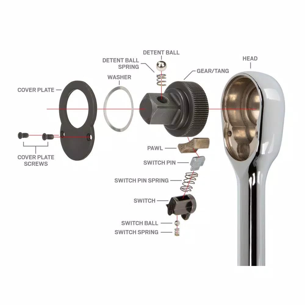 Tekton 1/2 Inch Drive x 24 Inch Extra Long Ratchet, 90-Tooth Ultra-Compact Head