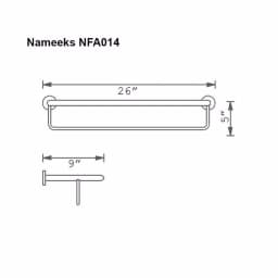 Nameeks General Hotel Wall Mounted 1-Bar Towel Rack, Chrome Finish thumbnail 2