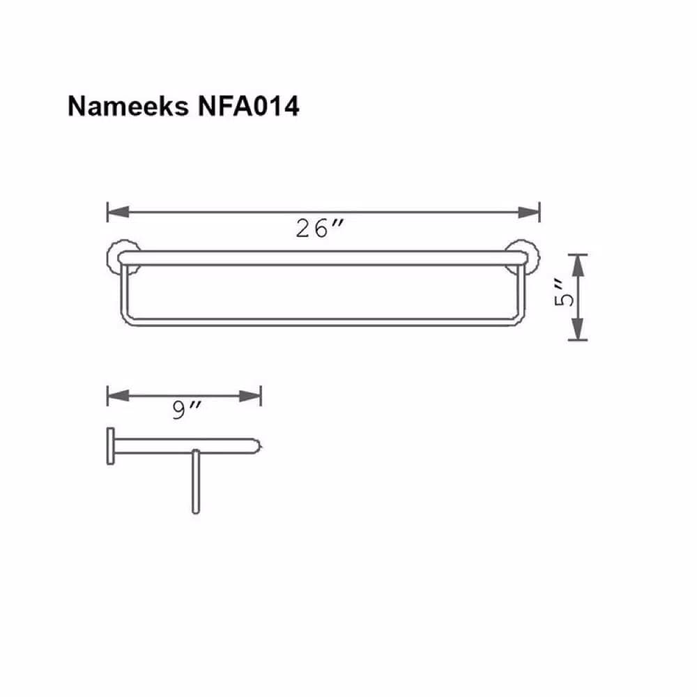 Nameeks General Hotel Wall Mounted 1-Bar Towel Rack, Chrome Finish