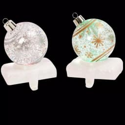 Unbranded 7.75 in. Battery Operated LED Glass Stocking Holders, Set of 2 thumbnail 1