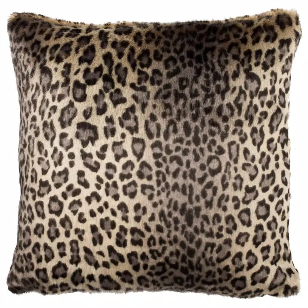 Safavieh Faux Black Leopard Print Throw Pillow, 20x20 Square Accent Pillow with Feather Fill