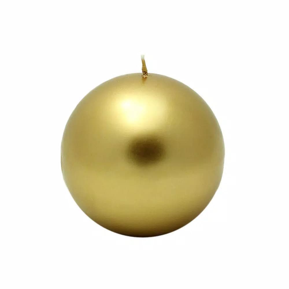 Zest Candle Biedermann and Sons 4 in. Metallic Gold Ball Candles, 2-Pack