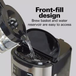 Hamilton Beach 14-Cup Programmable Drip Coffee Maker with Front-Fill Design, Black thumbnail 7