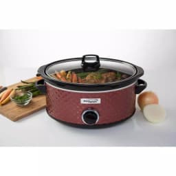Brentwood Appliances 7 Qt. Red Slow Cooker with Removable Ceramic Pot and Tempered Glass Lid thumbnail 7