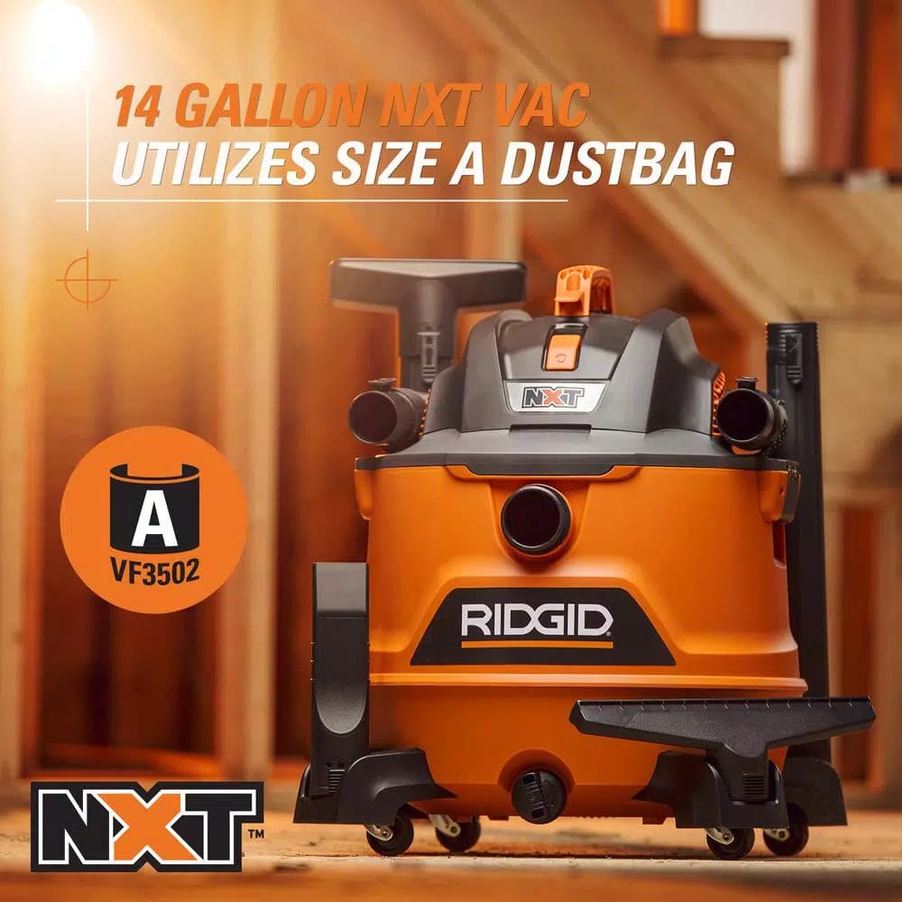 RIDGID 14 Gal. 6.0 Peak HP NXT Wet/Dry Shop Vacuum with 2.5 in. Locking Accessories