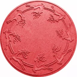 Bungalow Flooring WaterHog Aqua Shield Red 35 in. Round Reindeer Run Christmas Tree Mat thumbnail 1