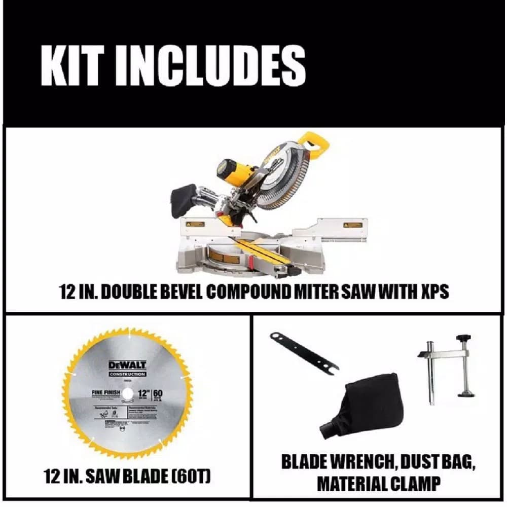 DEWALT 12 in. 15 Amp Sliding Compound Miter Saw with XPS Technology