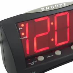 Westclox Digital LED Table Alarm Clock with Oversized Snooze Bar, Black thumbnail 3