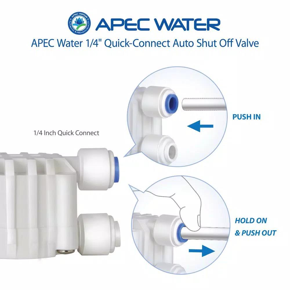 APEC Water Systems APEC Auto Shut Off Valve with 1/4 in. Quick Connect for Reverse Osmosis Water Filtration Systems