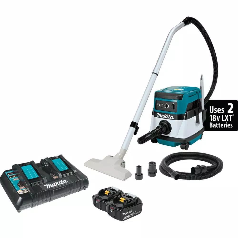 Makita 18V X2 LXT Cordless/Corded 2.1 Gal. HEPA Dry Dust Extractor Vacuum Kit