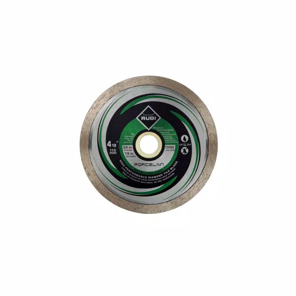 Rubi 4-1/2 in. Porcelain Diamond Blade for Wet and Dry Cutting