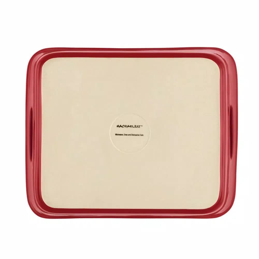 Rachael Ray Lasagna Lover 9 x 13 in. Porcelain Casserole Dish, Cranberry Red