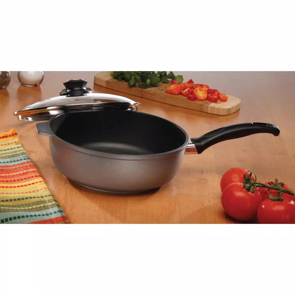 Swiss Diamond Swiss Titan 3.2 Qt. Titanium Nonstick Saute Pan with Glass Lid, Gray