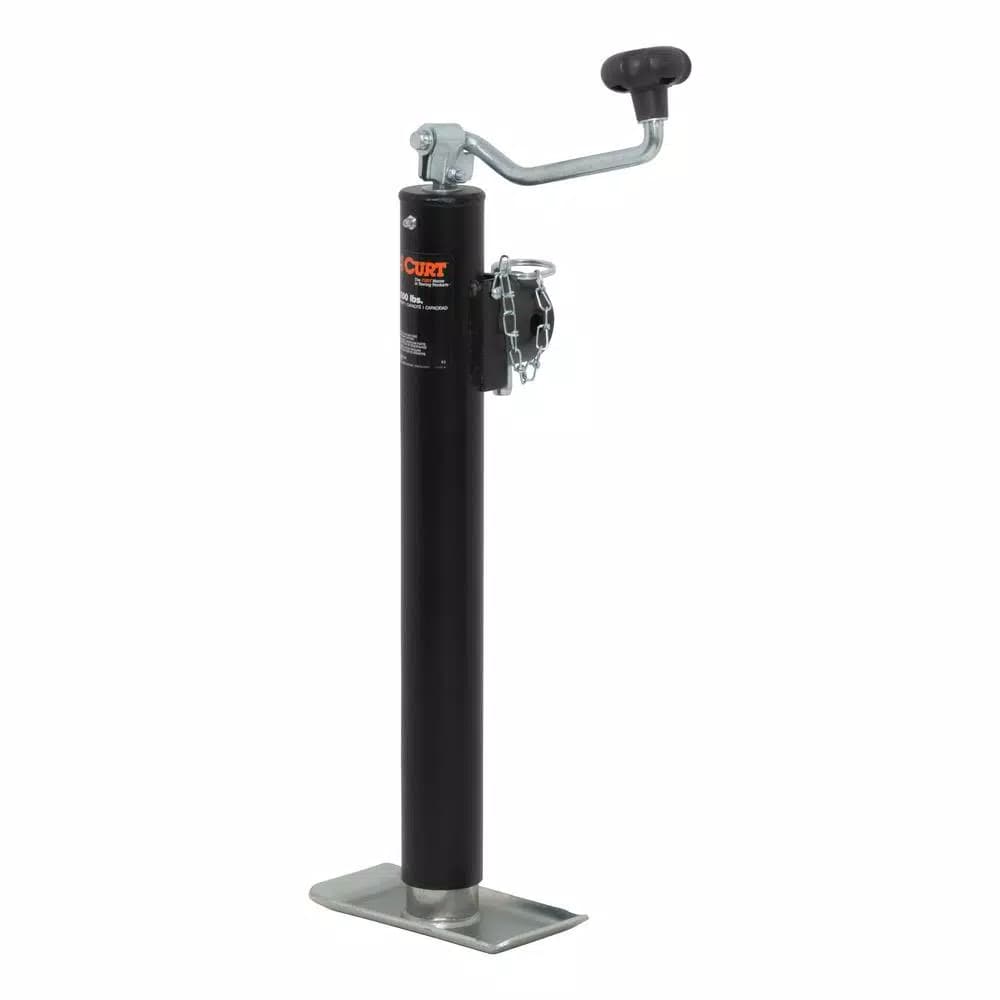 CURT Pipe-Mount Swivel Trailer Jack with Top Handle, 2,000 lbs. Capacity, 15 in. Travel