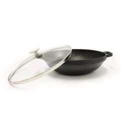 BergHOFF GEM 12.5 in. Cast Aluminum Nonstick Wok with Glass Lid, Induction Compatible thumbnail 3