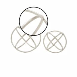 LITTON LANE Silver Nickel Aluminum Ring Decorative Orbs, Set of 2 - Modern Geometric Sculptures thumbnail 3
