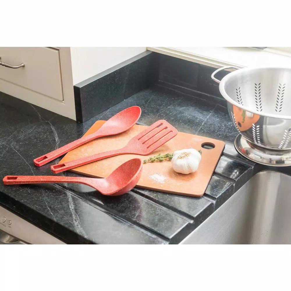 Unbranded EVO Sustainable Goods Red Wood-Plastic Composite Serving Utensil Set, 3-Pack