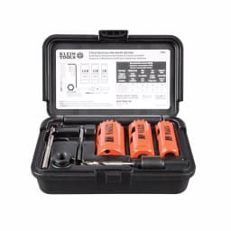 Klein Tools Bi-Metal Electrician's Hole Saw Kit with Arbor and Adapter, 3-Piece Set thumbnail 3