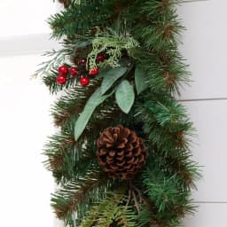 Home Accents Holiday Woodmoore 17 ft. Artificial Christmas Garland with Poinsettias, Berries, and Pinecones thumbnail 5