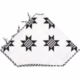 VHC Brands 60 in. Emmie Black and White Patchwork Farmhouse Christmas Tree Skirt thumbnail 3