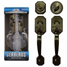 Constructor Cerberus Entry Door Handleset with Single Cylinder Deadbolt - Antique Bronze thumbnail 1