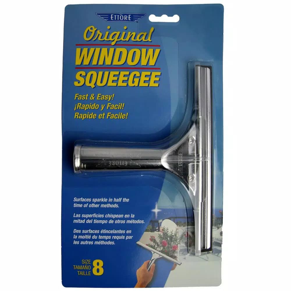 Ettore 8 in. Original Professional Window Squeegee with Replaceable Rubber Blade