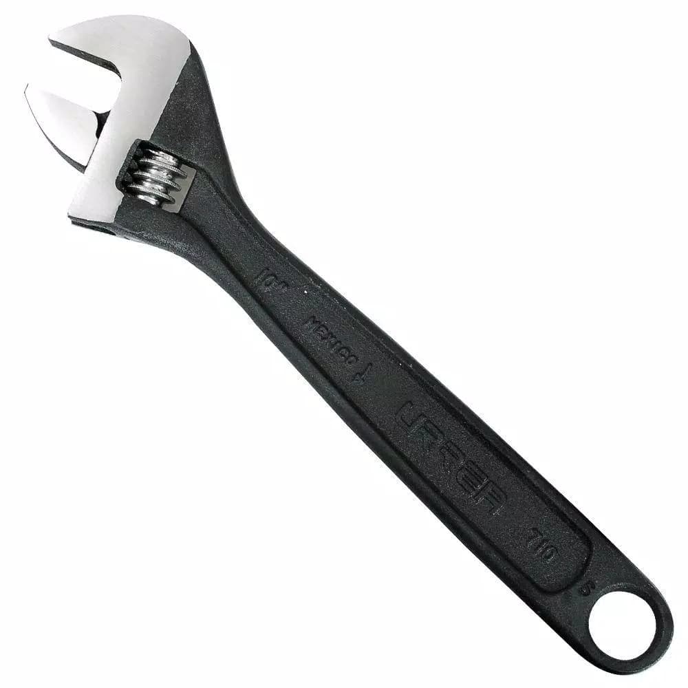 URREA 4 in. Adjustable Wrench, Black Finish Alloy Steel Hand Tool