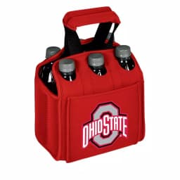 Picnic Time Ohio State University Buckeyes 6-Bottle Insulated Neoprene Beverage Carrier, Red thumbnail 1