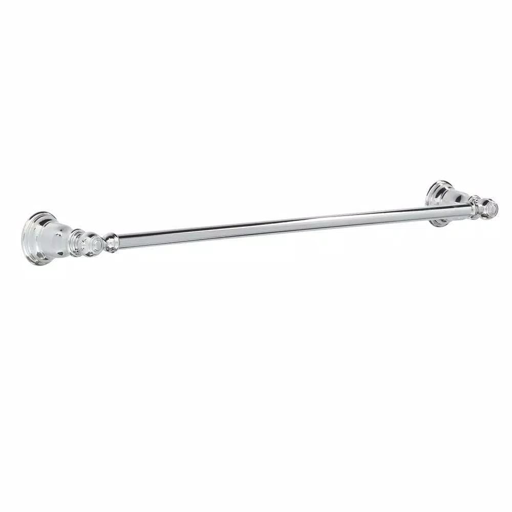 MOEN Kingsley 24 in. Chrome Towel Bar, Modern Glam Single Towel Bar
