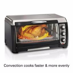 Hamilton Beach 6-Slice Convection Toaster Oven with Bake, Broil, and Toast Settings - Black thumbnail 2