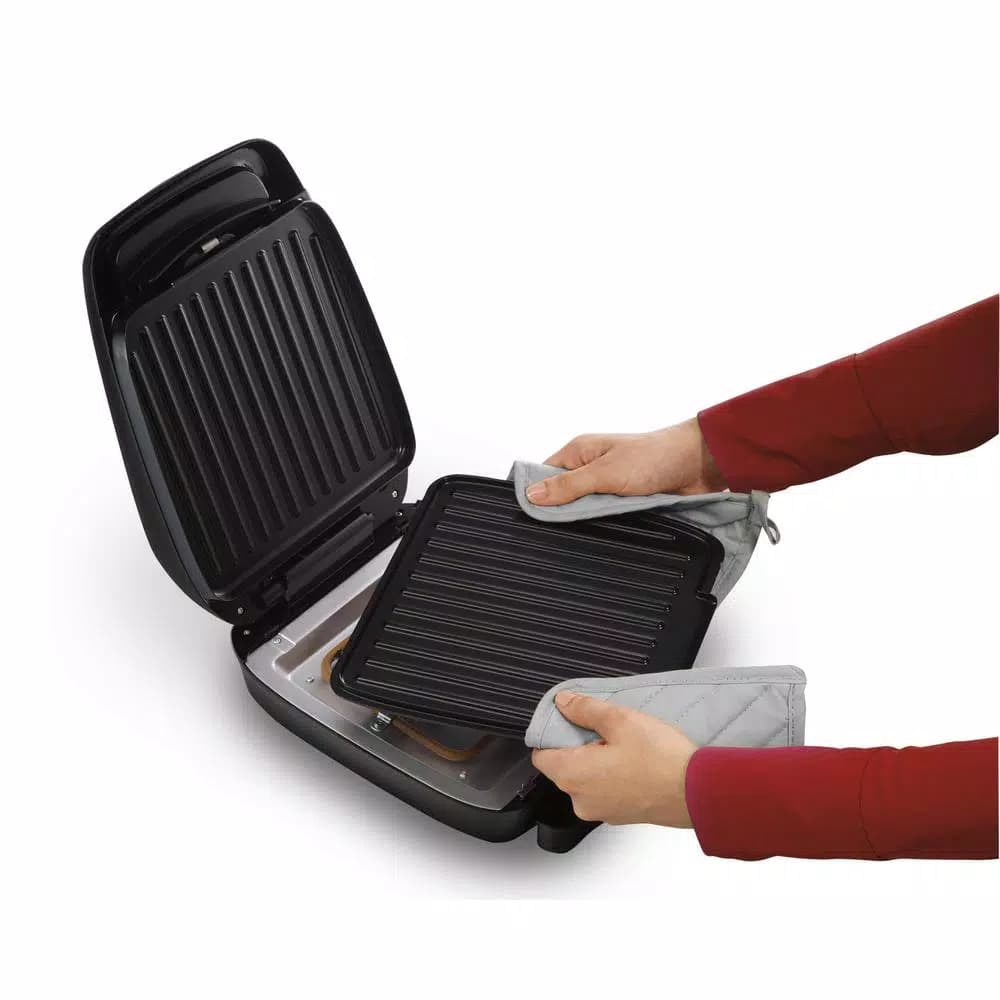 Hamilton Beach Indoor Contact Grill with 60 sq. in. Nonstick Removable Cooking Plates, Black
