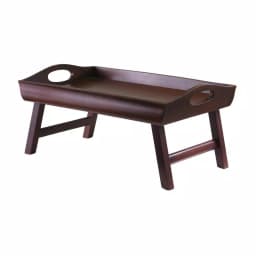 Winsome Sedona Solid Wood Bed Tray with Foldable Legs and Large Handles, Antique Walnut Finish thumbnail 1