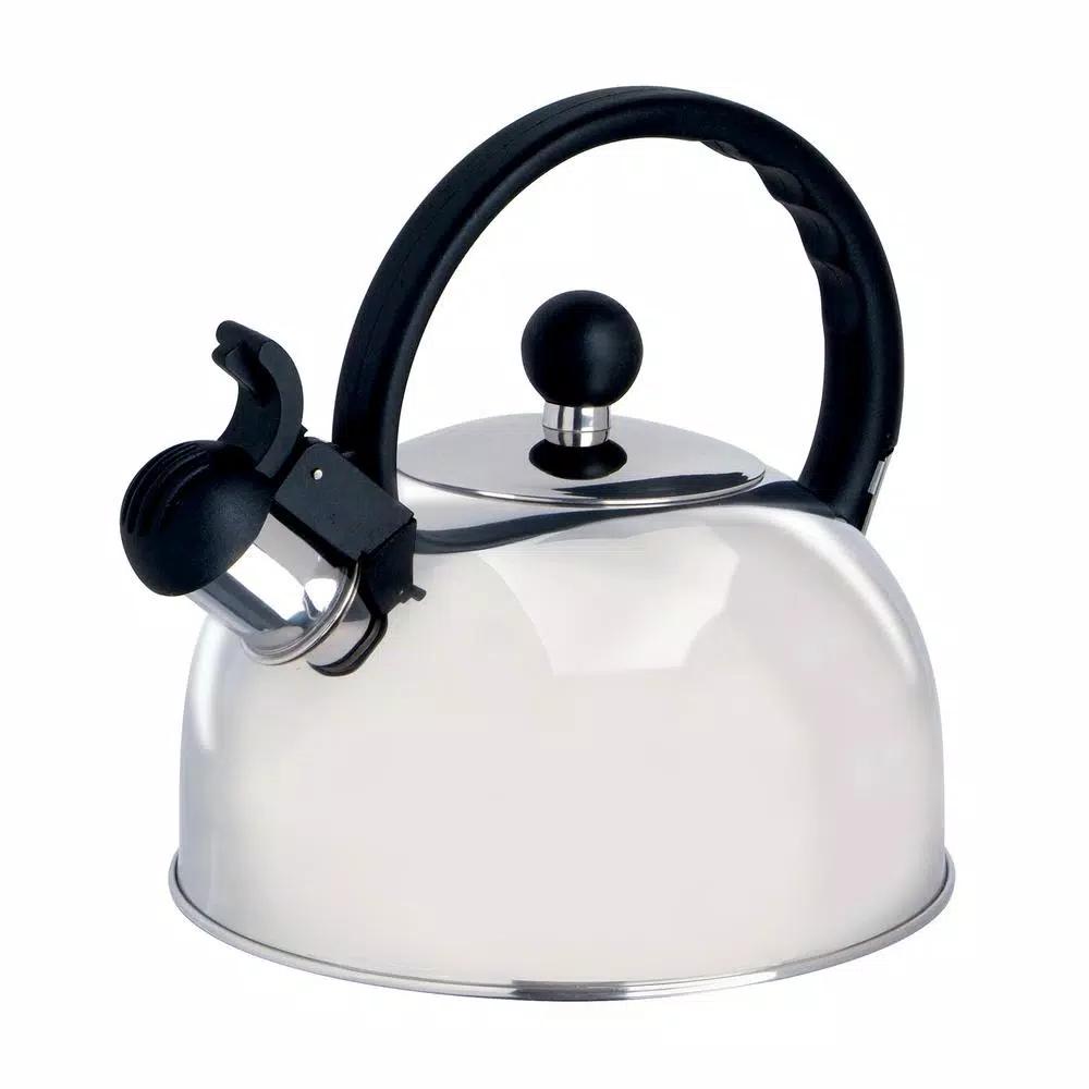 Gibson Springberry 10-Cup Stainless Steel Whistling Tea Kettle, 2.25 Qt.