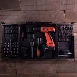 Stalwart 18V Cordless 3/8 in. Drill/Driver Set with 78-Piece Accessory Kit and Carrying Case thumbnail 5