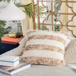 Safavieh Looped & Weaved Striped Throw Pillow, 20 x 20 in., Eggshell Blend thumbnail 1