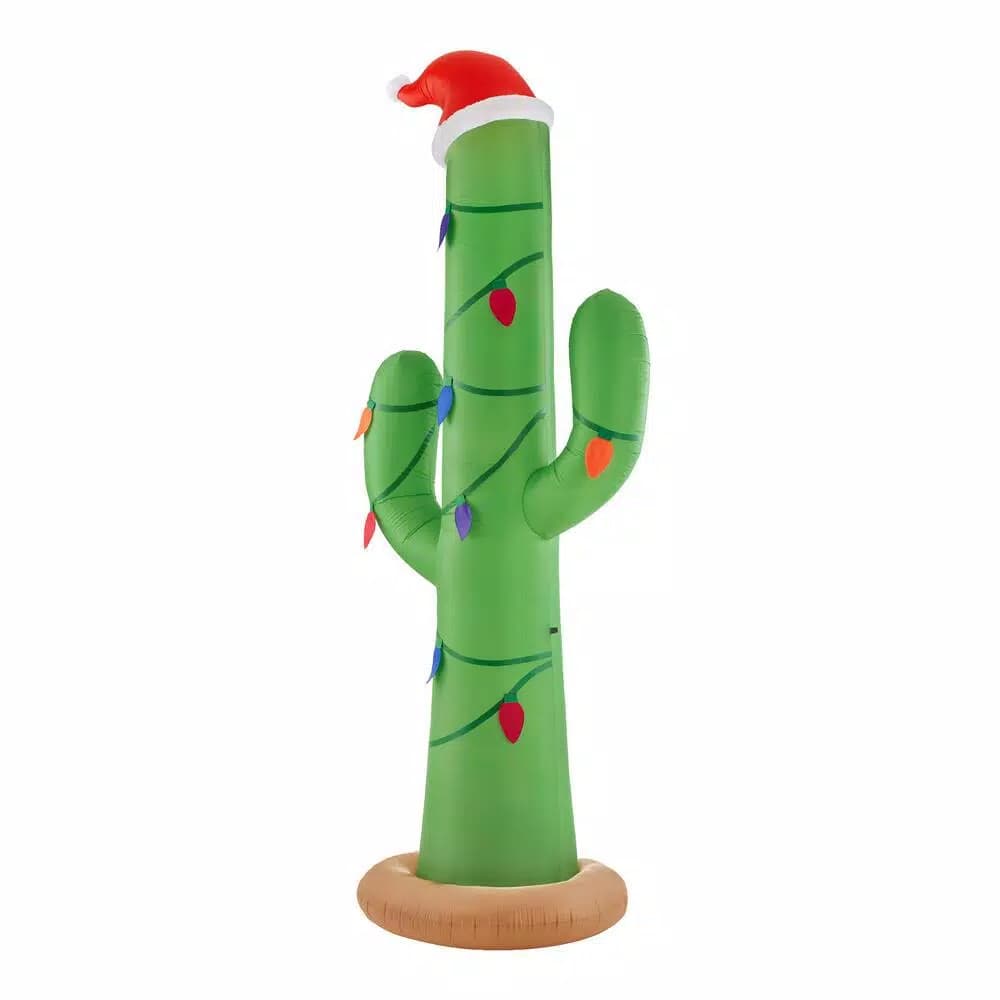 Home Accents Holiday 12 ft. Giant Airblown Inflatable Christmas Cactus with LED Lights