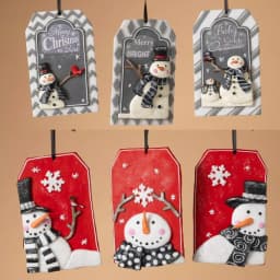 Unbranded 4 in. Clay Dough Snowman Christmas Ornament Assortment, Set of 6 thumbnail 2