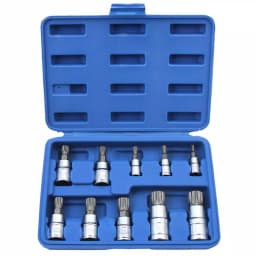 Stark XZN Triple Square Bit Socket Set, 10-Piece Metric Spline Socket Set thumbnail 2
